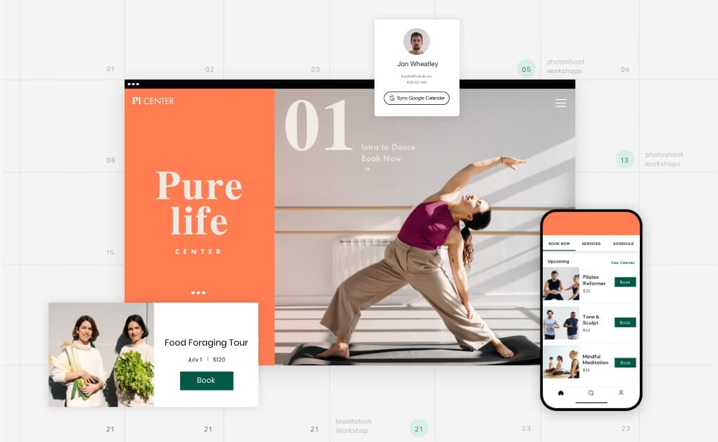 Wix Bookings preview